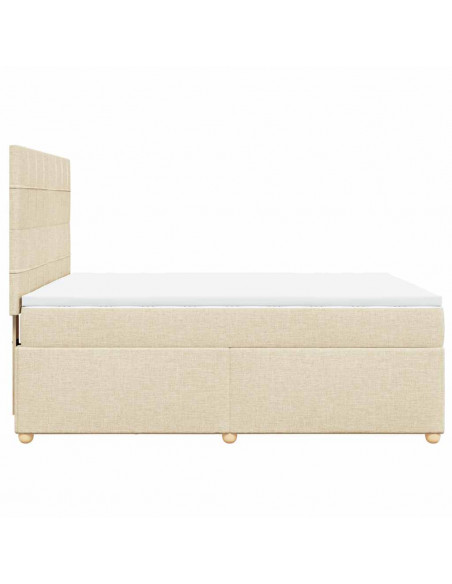 Giroletto a Molle con Materasso Crema 140x19 cm in Tessuto
