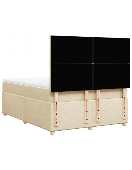 Giroletto a Molle con Materasso Crema 140x19 cm in Tessuto