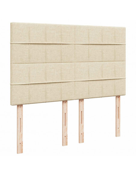Giroletto a Molle con Materasso Crema 140x19 cm in Tessuto