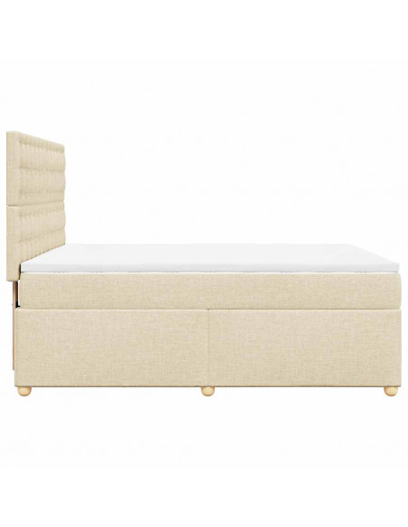 Giroletto a Molle con Materasso Crema 140x19 cm in Tessuto