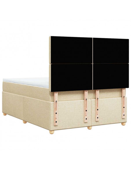 Giroletto a Molle con Materasso Crema 140x19 cm in Tessuto