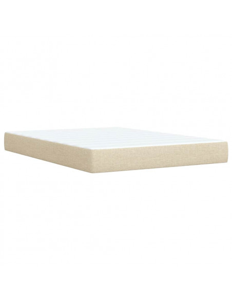 Giroletto a Molle con Materasso Crema 140x19 cm in Tessuto