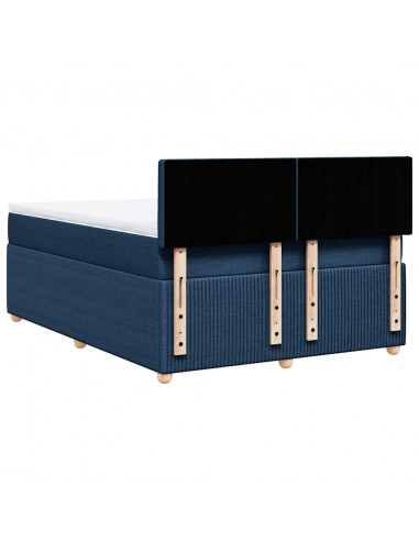 Giroletto a Molle con Materasso Blu 140x190 cm in Tessuto