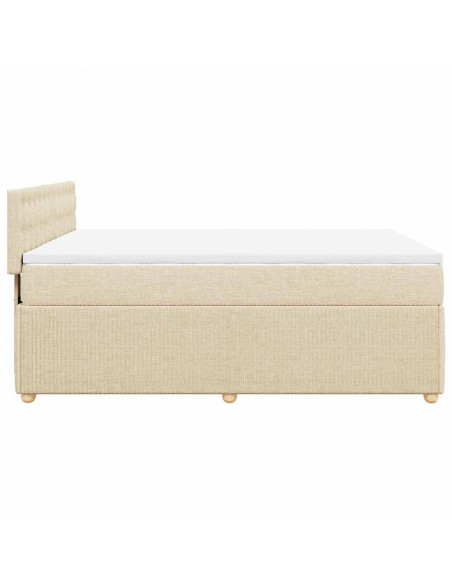 Giroletto a Molle con Materasso Crema 140x19 cm in Tessuto