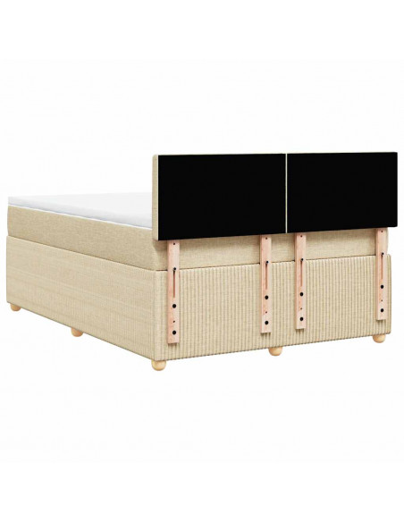 Giroletto a Molle con Materasso Crema 140x19 cm in Tessuto