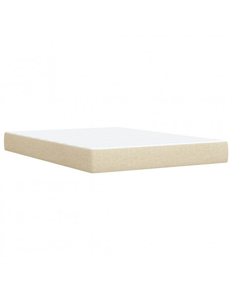 Giroletto a Molle con Materasso Crema 140x19 cm in Tessuto