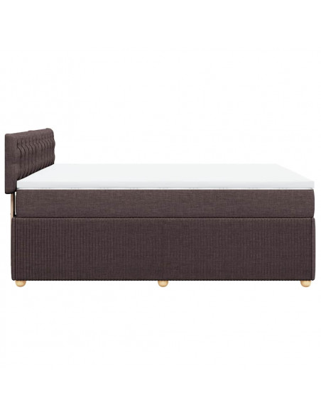 Giroletto a Molle con Materasso Marrone Scuro 140x190cm Tessuto