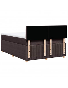Giroletto a Molle con Materasso Marrone Scuro 140x190cm Tessuto 2