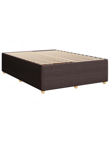Giroletto a Molle con Materasso Marrone Scuro 140x190cm Tessuto