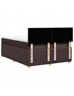 Giroletto a Molle con Materasso Marrone Scuro 140x190cm Tessuto 2