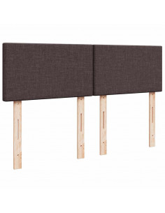 Giroletto a Molle con Materasso Marrone Scuro 140x190cm Tessuto