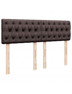 Giroletto a Molle con Materasso Marrone Scuro 140x190cm Tessuto