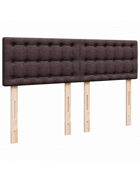 Giroletto a Molle con Materasso Marrone Scuro 140x190cm Tessuto