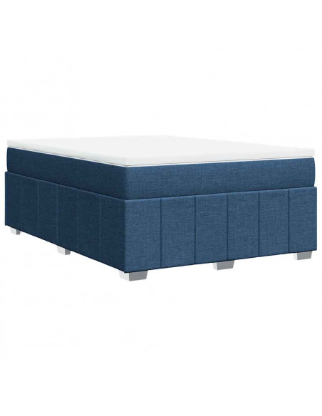 Giroletto a Molle con Materasso Blu 140x190 cm in Tessuto