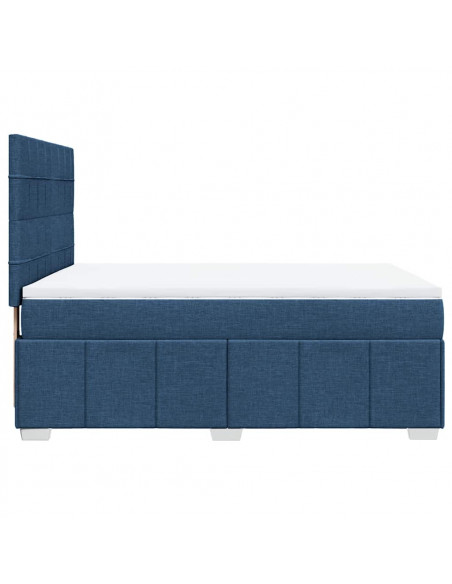 Giroletto a Molle con Materasso Blu 140x190 cm in Tessuto