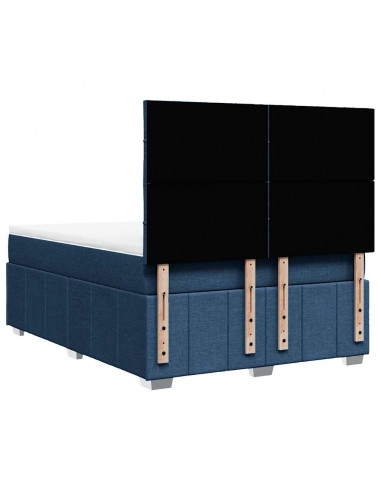 Giroletto a Molle con Materasso Blu 140x190 cm in Tessuto