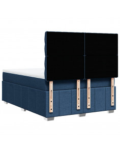 Giroletto a Molle con Materasso Blu 140x190 cm in Tessuto 2