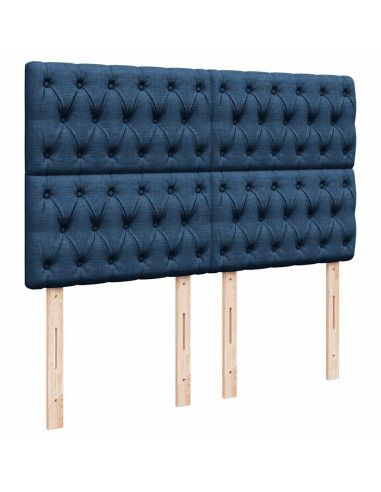 Giroletto a Molle con Materasso Blu 140x190 cm in Tessuto