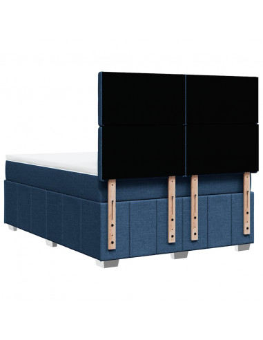 Giroletto a Molle con Materasso Blu 140x190 cm in Tessuto