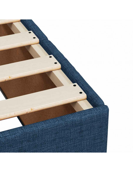 Giroletto a Molle con Materasso Blu 140x190 cm in Tessuto