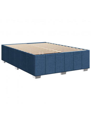 Giroletto a Molle con Materasso Blu 140x190 cm in Tessuto