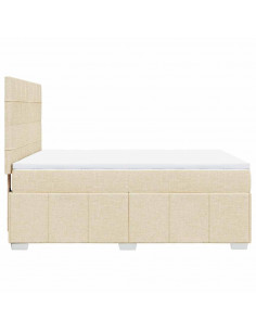 Giroletto a Molle con Materasso Crema 140x19 cm in Tessuto