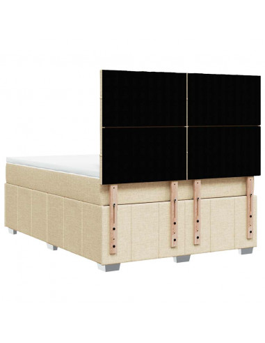 Giroletto a Molle con Materasso Crema 140x19 cm in Tessuto