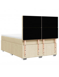 Giroletto a Molle con Materasso Crema 140x19 cm in Tessuto 2