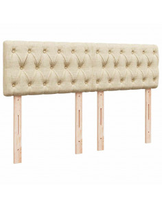 Giroletto a Molle con Materasso Crema 140x19 cm in Tessuto