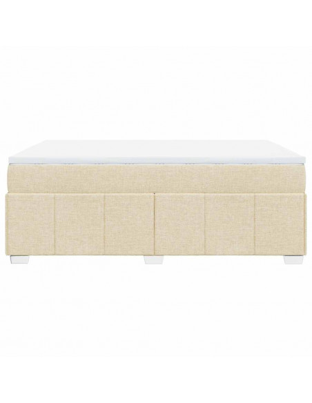 Giroletto a Molle con Materasso Crema 140x19 cm in Tessuto