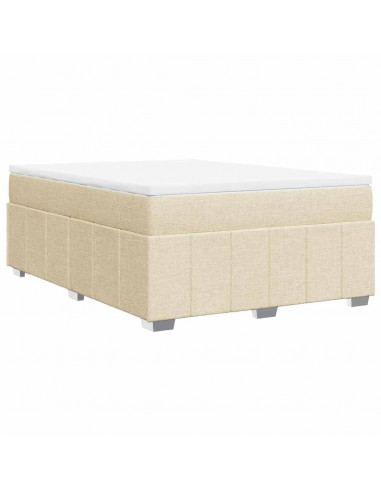 Giroletto a Molle con Materasso Crema 140x19 cm in Tessuto