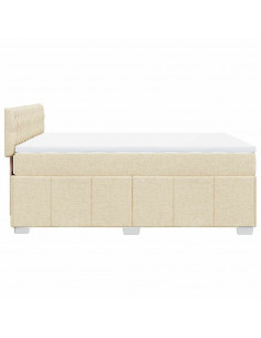 Giroletto a Molle con Materasso Crema 140x19 cm in Tessuto