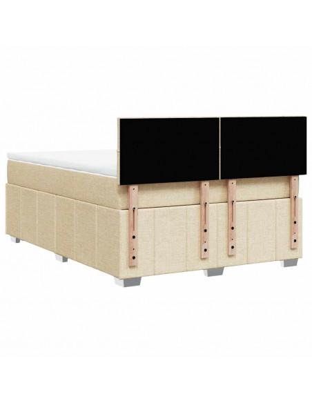 Giroletto a Molle con Materasso Crema 140x19 cm in Tessuto