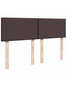 Giroletto a Molle con Materasso Marrone Scuro 140x190cm Tessuto