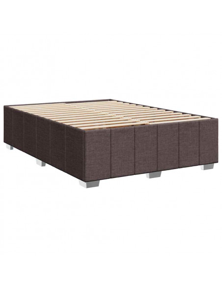 Giroletto a Molle con Materasso Marrone Scuro 140x190cm Tessuto