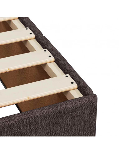Giroletto a Molle con Materasso Marrone Scuro 140x190cm Tessuto