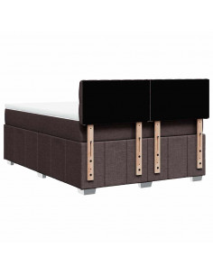 Giroletto a Molle con Materasso Marrone Scuro 140x190cm Tessuto 2