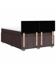 Giroletto a Molle con Materasso Marrone Scuro 140x190cm Tessuto 2