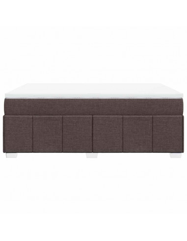 Giroletto a Molle con Materasso Marrone Scuro 140x190cm Tessuto