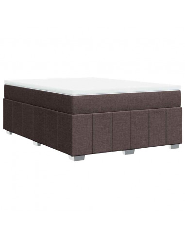 Giroletto a Molle con Materasso Marrone Scuro 140x190cm Tessuto