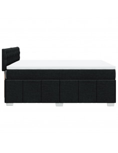 Giroletto a Molle con Materasso Nero 140x190 cm in Tessuto