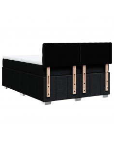 Giroletto a Molle con Materasso Nero 140x190 cm in Tessuto 2