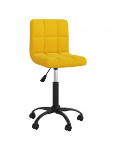 Sedia da Ufficio Girevole Giallo Senape in Velluto