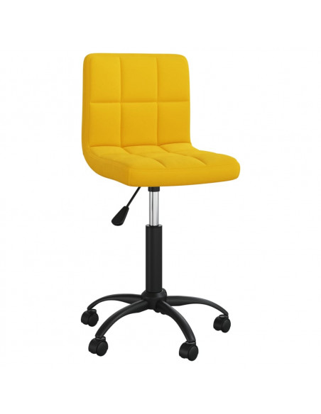 Sedia da Ufficio Girevole Giallo Senape in Velluto