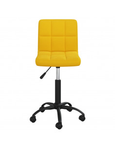 Sedia da Ufficio Girevole Giallo Senape in Velluto 2