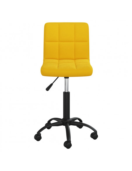 Sedia da Ufficio Girevole Giallo Senape in Velluto