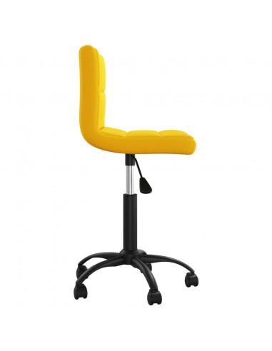 Sedia da Ufficio Girevole Giallo Senape in Velluto