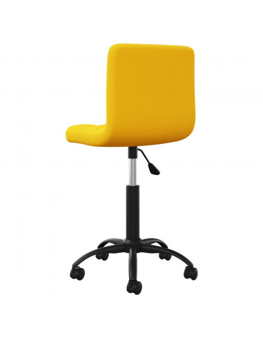 Sedia da Ufficio Girevole Giallo Senape in Velluto