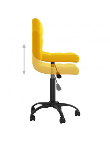 Sedia da Ufficio Girevole Giallo Senape in Velluto