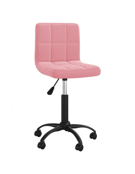 Sedia Girevole da Ufficio Rosa in Velluto